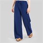 Wednesday's Girl Womens Abbey Tie Waist Trousers Navy