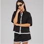 Wednesday's Girl Womens Linen Mix Co-Ord Set Black