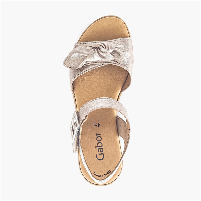 Gabor Womens Wedge Sandals Gold