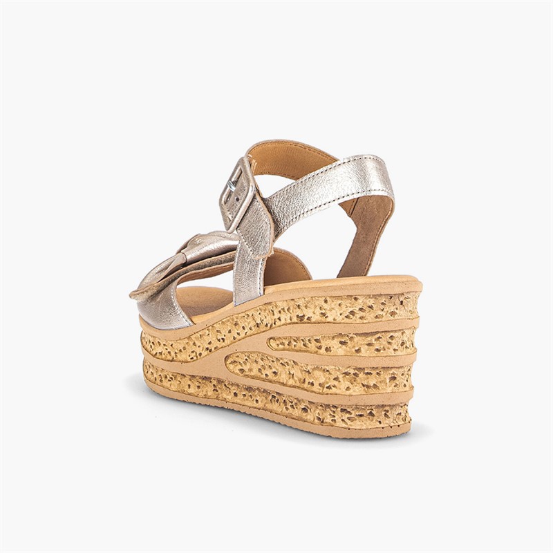 Gabor Womens Wedge Sandals Gold