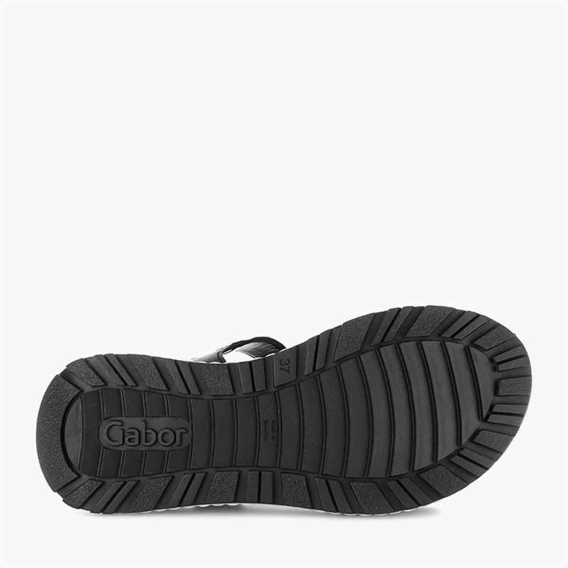 Gabor Womens Ankle Strap Sandals Black/Snake