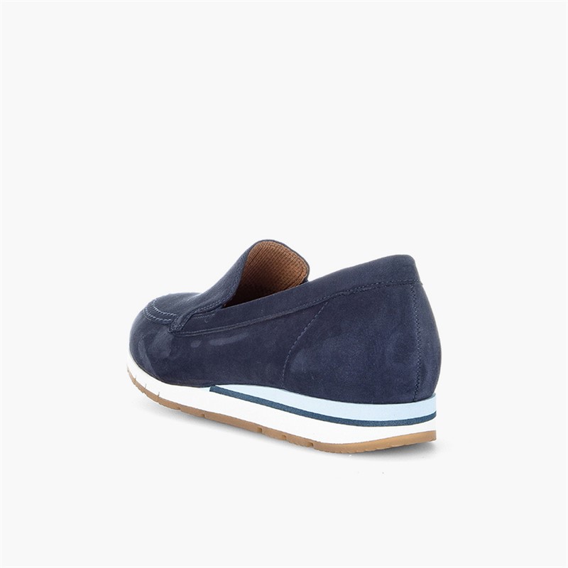 Gabor Womens Wedge Slip On Shoes Blue