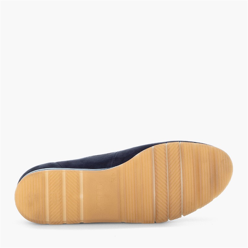 Gabor Womens Wedge Slip On Shoes Blue