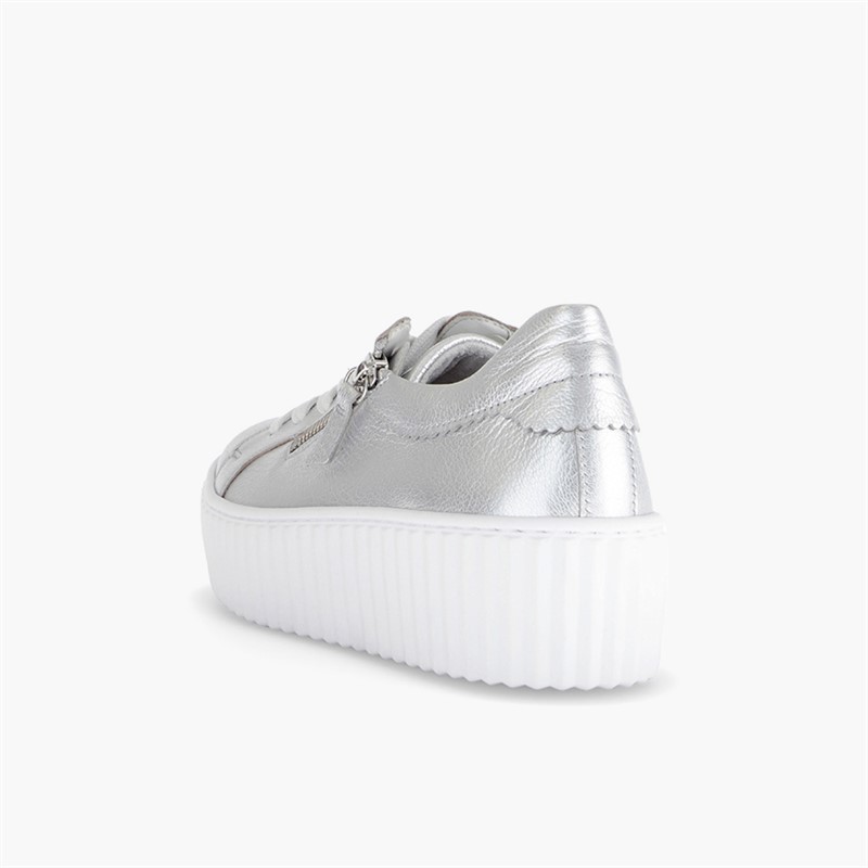 Gabor Womens Platform Trainers Silver