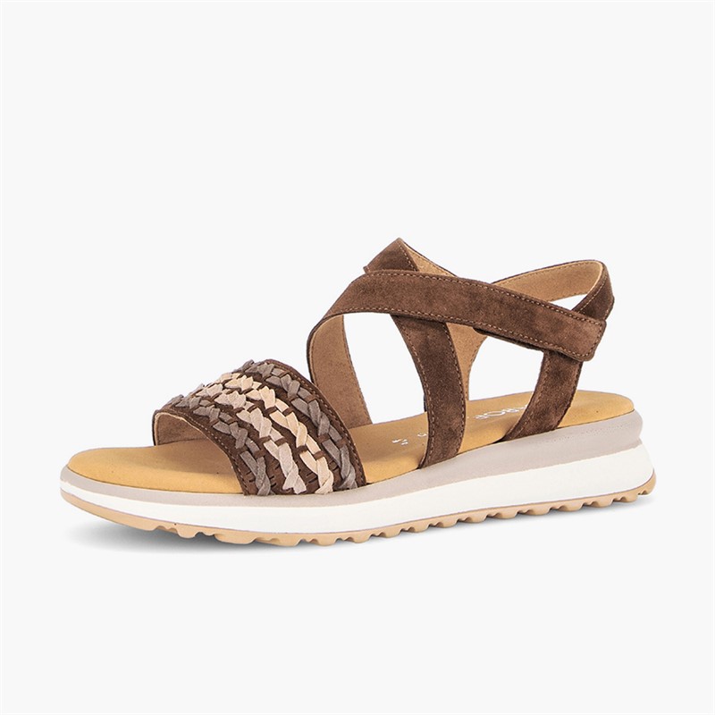 Gabor Womens Elasticated Ankle Strap Sandals Brown/Multi
