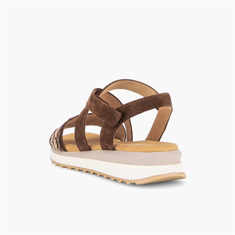 Gabor Womens Elasticated Ankle Strap Sandals Brown/Multi