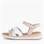 Gabor Womens Ankle Strap Sandals White/Silver/Rose