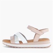 Gabor Womens Ankle Strap Sandals White/Silver/Rose