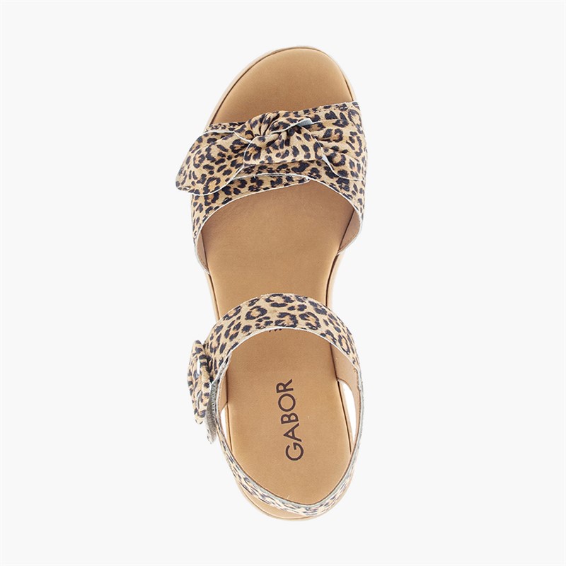 Gabor Womens Wedge Sandals Leopard