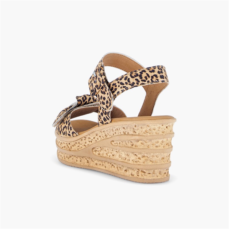 Gabor Womens Wedge Sandals Leopard