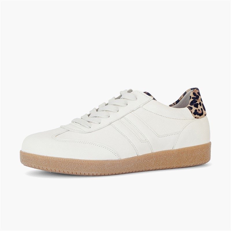 Gabor Womens Retro Trainers White/Leopard