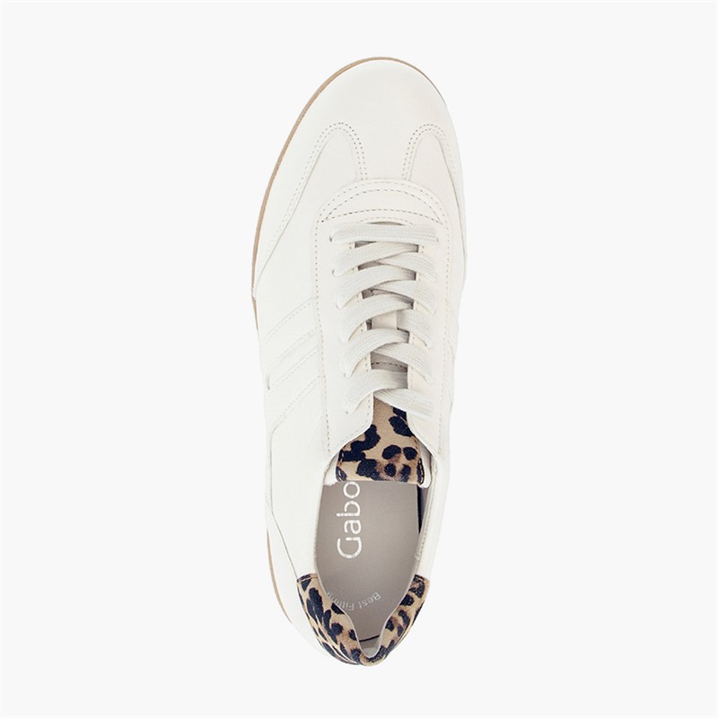 Gabor Womens Retro Trainers White/Leopard
