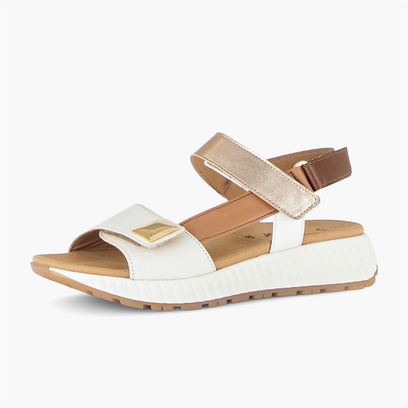 Gabor Womens Ankle Strap Sandals Tan/Gold