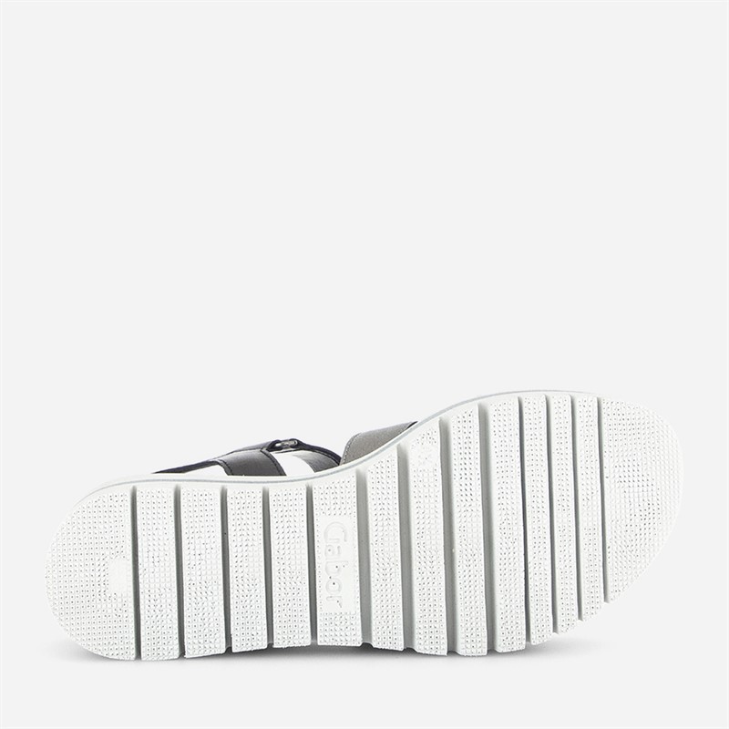 Gabor Womens Ankle Strap Sandals Black/Silver