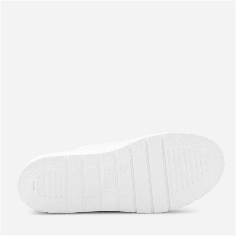 Gabor Womens Platform Trainers White/Silver