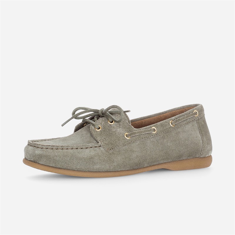 Gabor Womens Suede Deck Shoes Pine