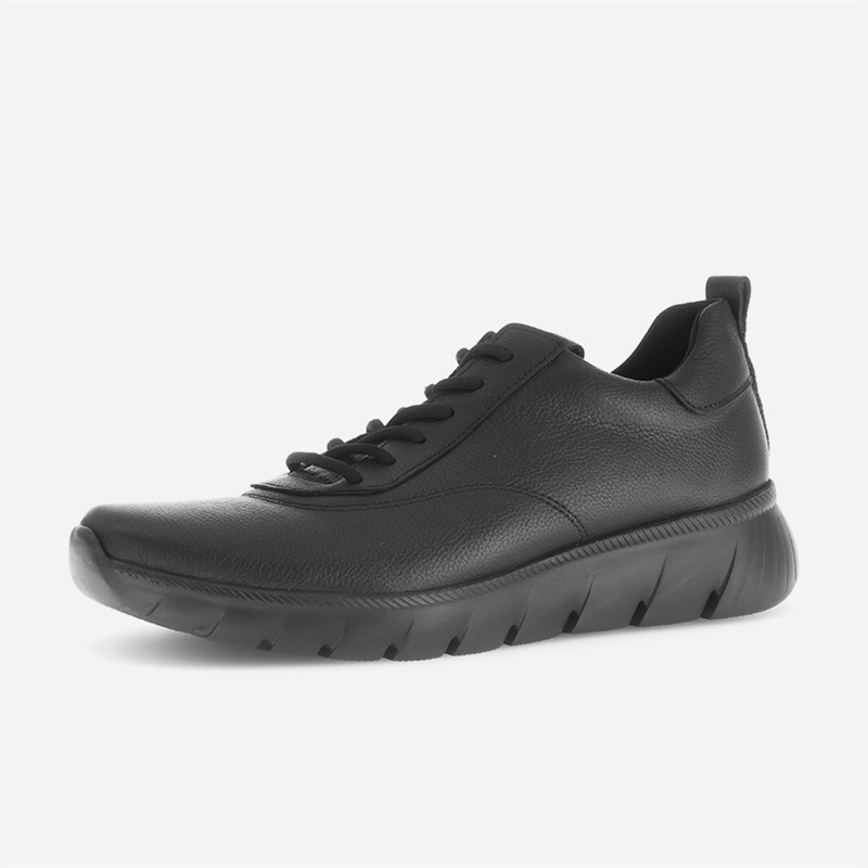Gabor Womens Leather Trainers Black