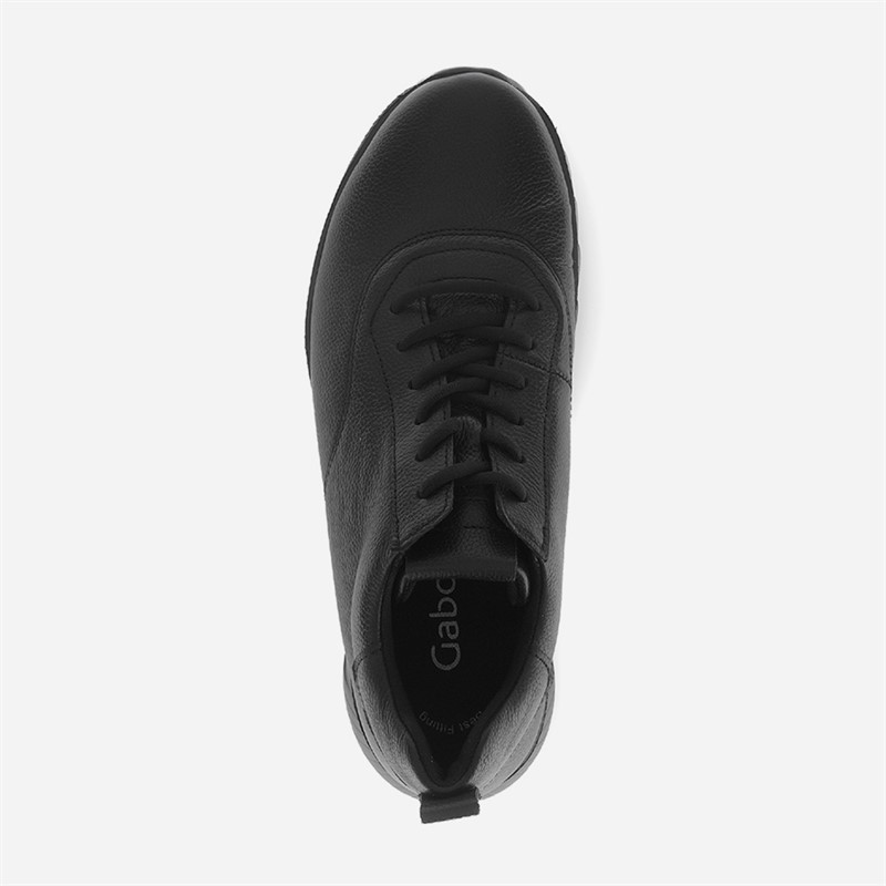 Gabor Womens Leather Trainers Black