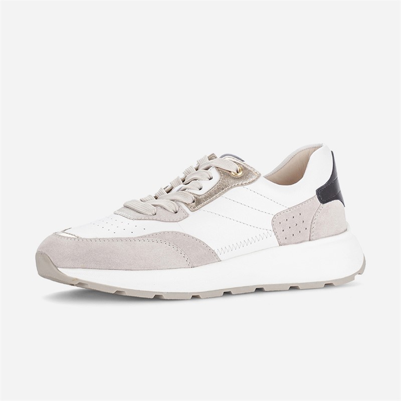 Gabor Womens Zip Detail Trainers White/Grey/Black