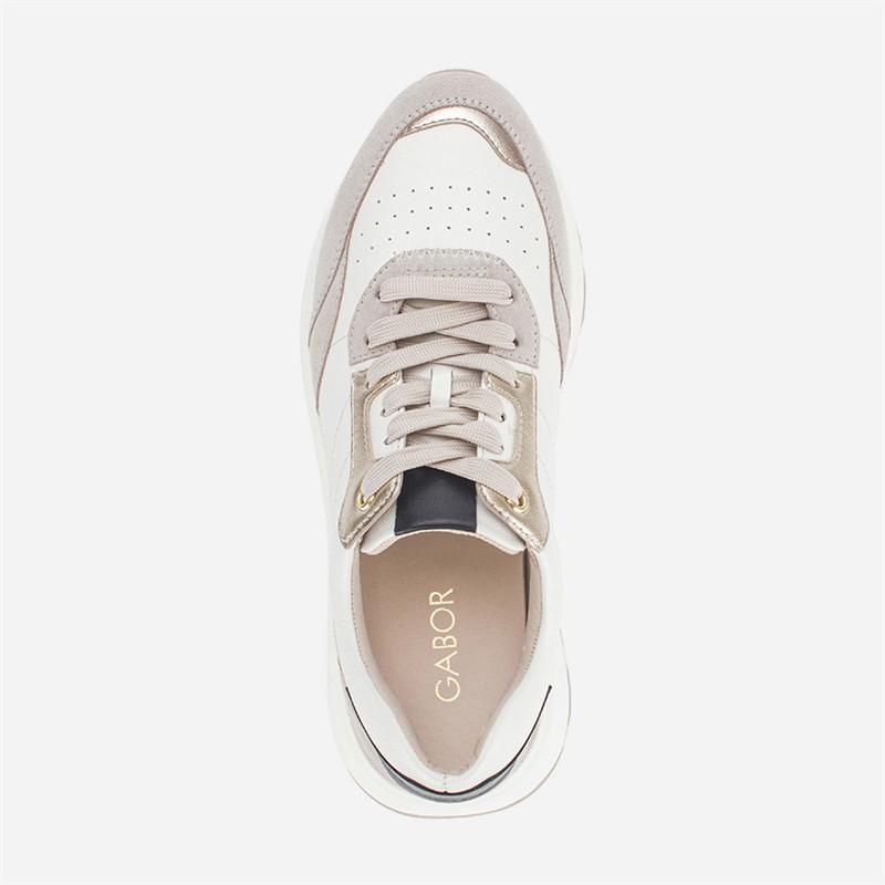 Gabor Womens Zip Detail Trainers White/Grey/Black