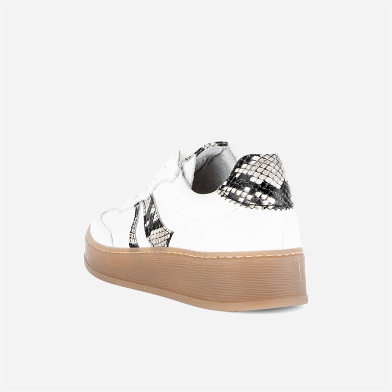 Gabor Womens Leather Trainers White/Snake