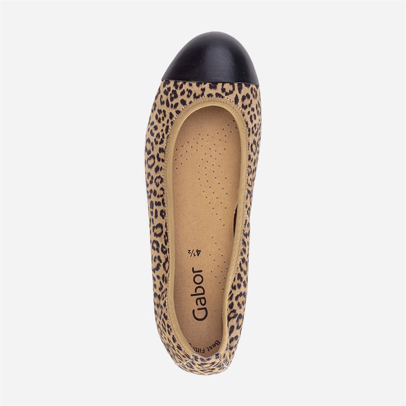 Gabor Womens Ballerina Shoes Leopard