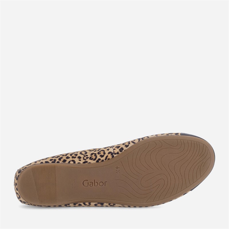 Gabor Womens Ballerina Shoes Leopard