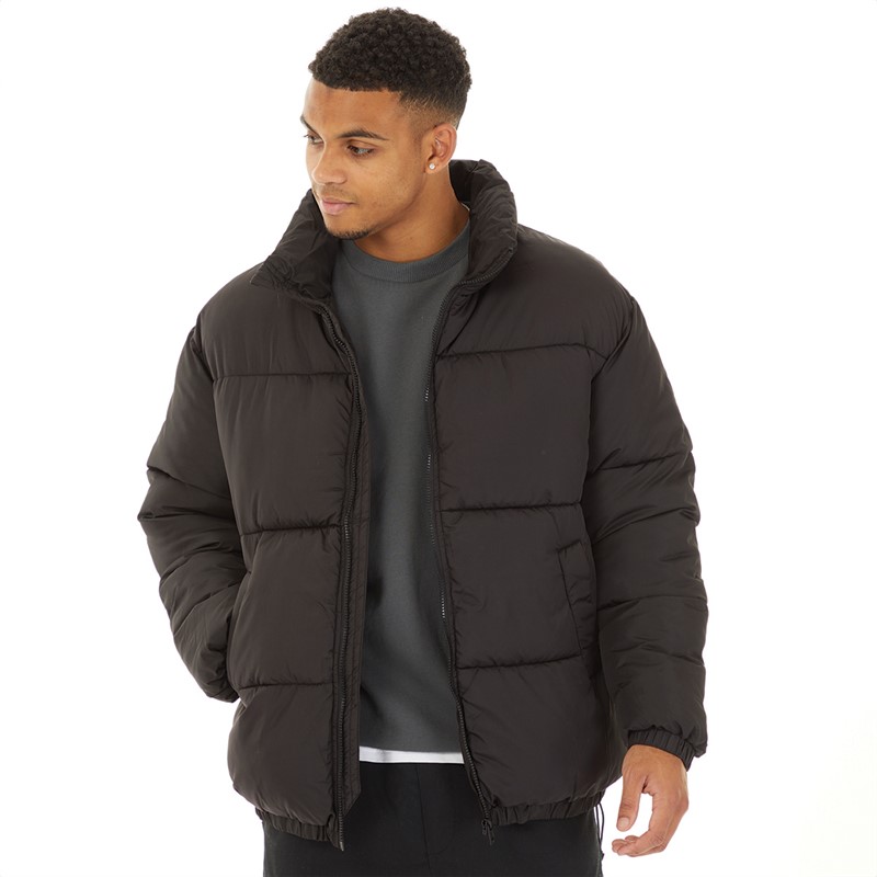 Topman Mens Puffer Jacket Black