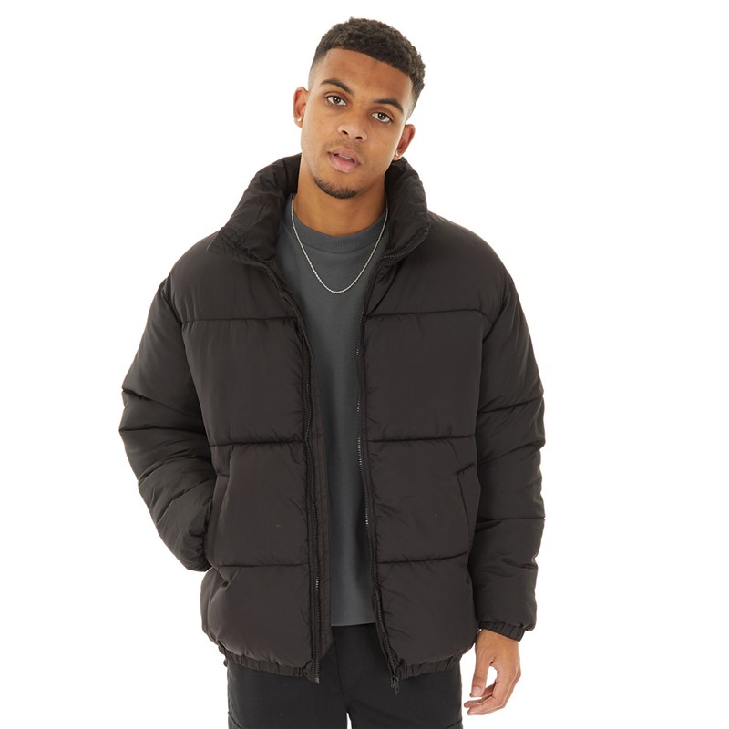 Topman Mens Puffer Jacket Black