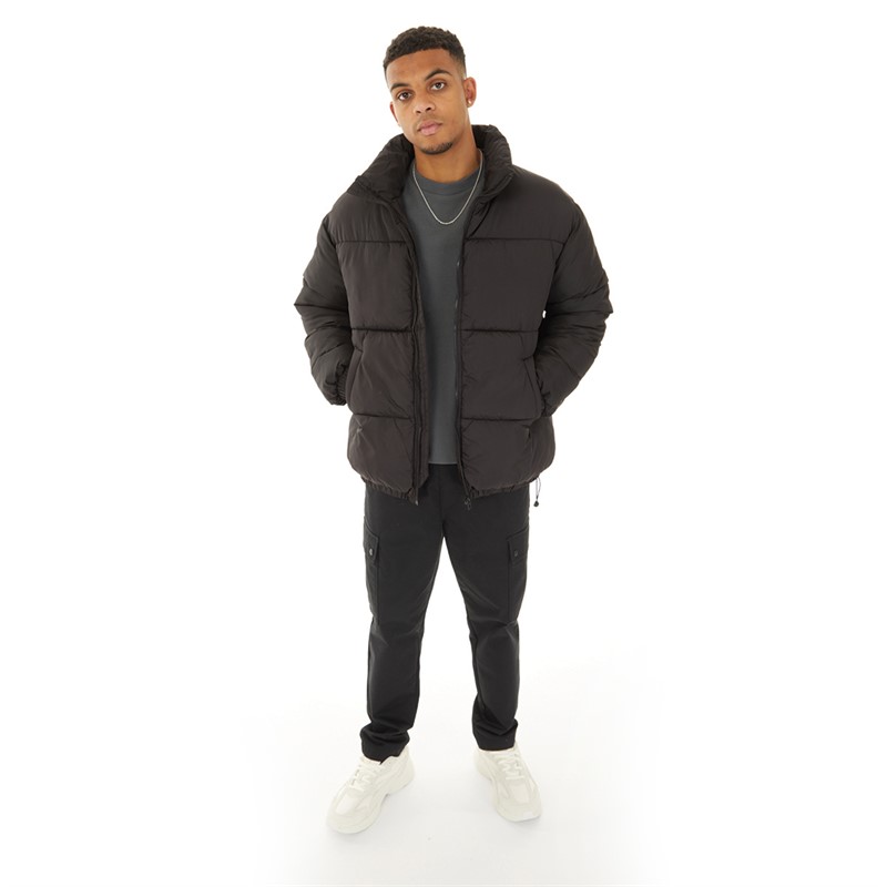 Topman Mens Puffer Jacket Black