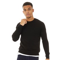 Topman Mens Knitted Crew Neck Jumper Black