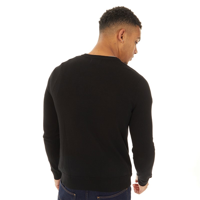 Topman Mens Knitted Crew Neck Jumper Black