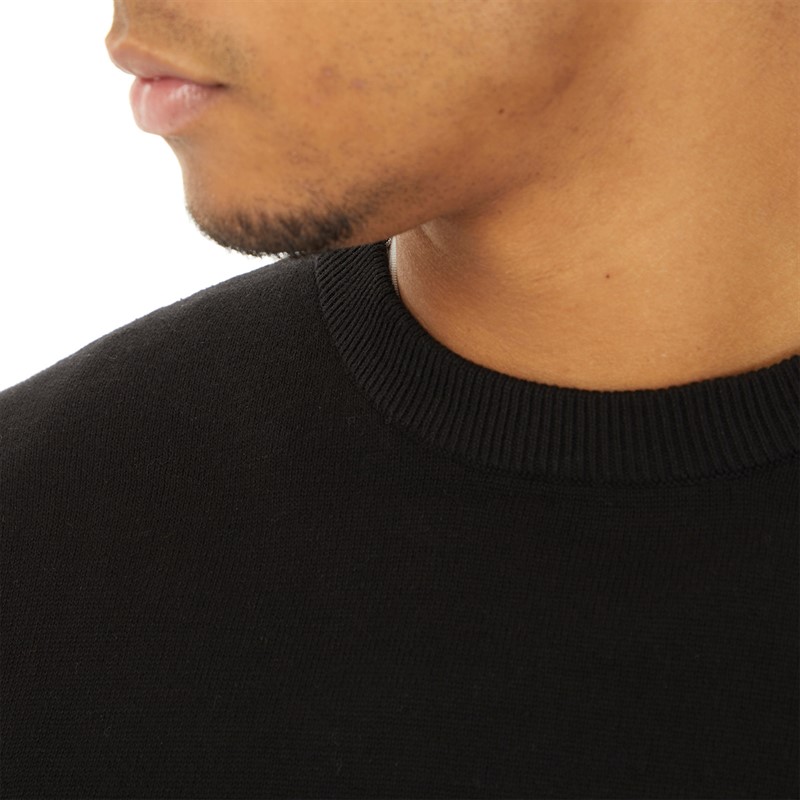 Topman Mens Knitted Crew Neck Jumper Black