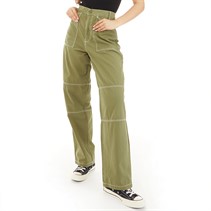 Topshop Womens Straight Leg Trousers Khaki