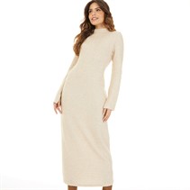 Topshop Womens Rib Column Midi Dress Cream