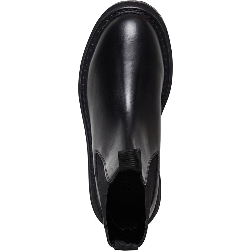 ASOS DESIGN Womens Appreciate Wide Fit Leather Chelsea Boots Black