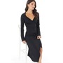 ASOS DESIGN Womens 70s Drape Front Wrap Midi Dress Black