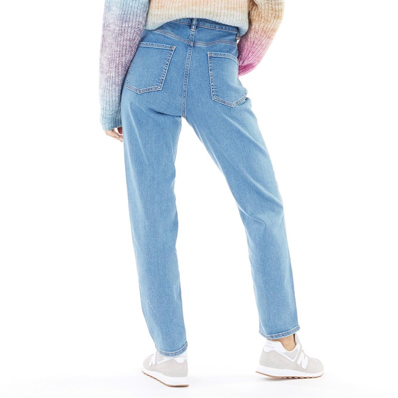 ASOS DESIGN Womens Slim Mom Jeans Mid Blue