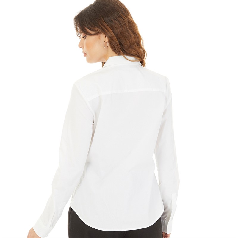 ASOS DESIGN Womens Long Sleeve Fitted Shirt White