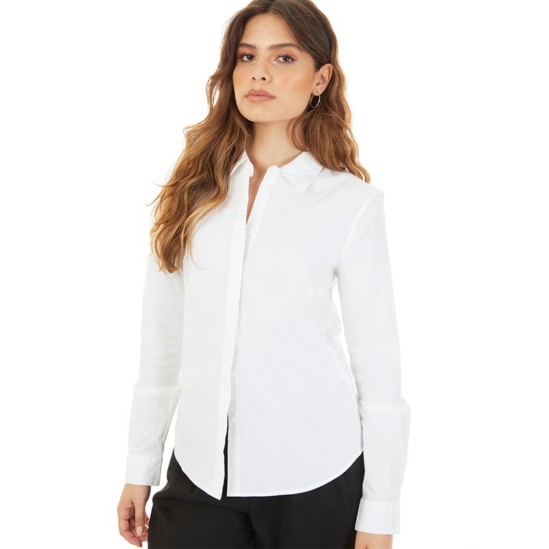 ASOS DESIGN Womens Long Sleeve Fitted Shirt White