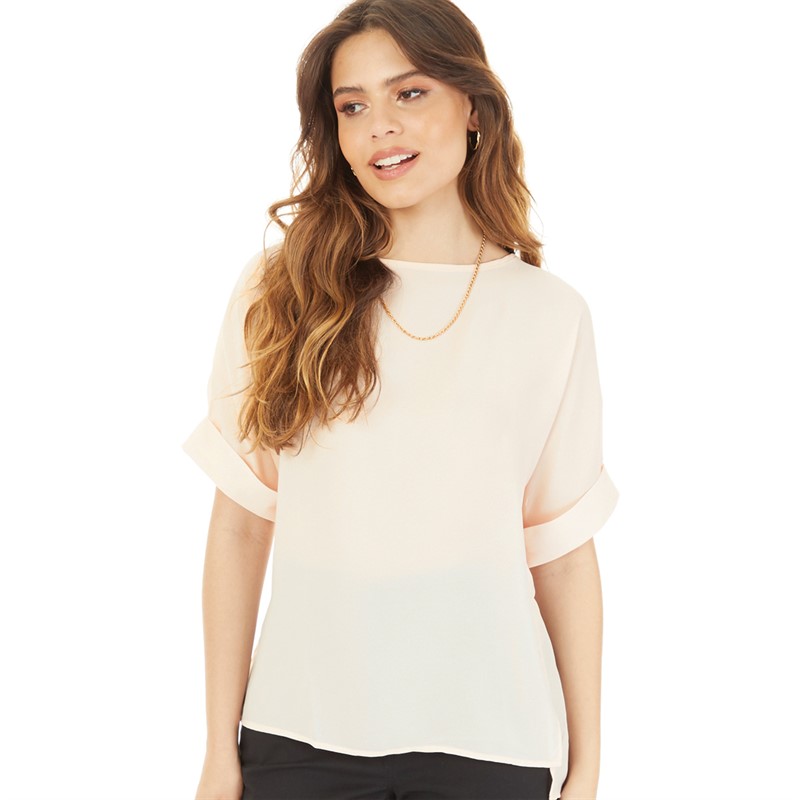 ASOS DESIGN Womens Oversized Roll Sleeve Blouse Oyster