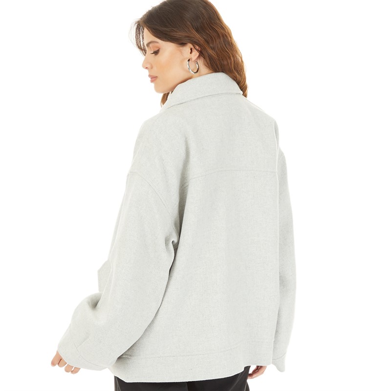 ASOS DESIGN Womens Wool Blend Bomber Jacket Grey