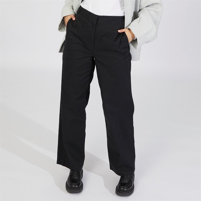 ASOS DESIGN Womens Relaxed Boyfriend Trousers Black