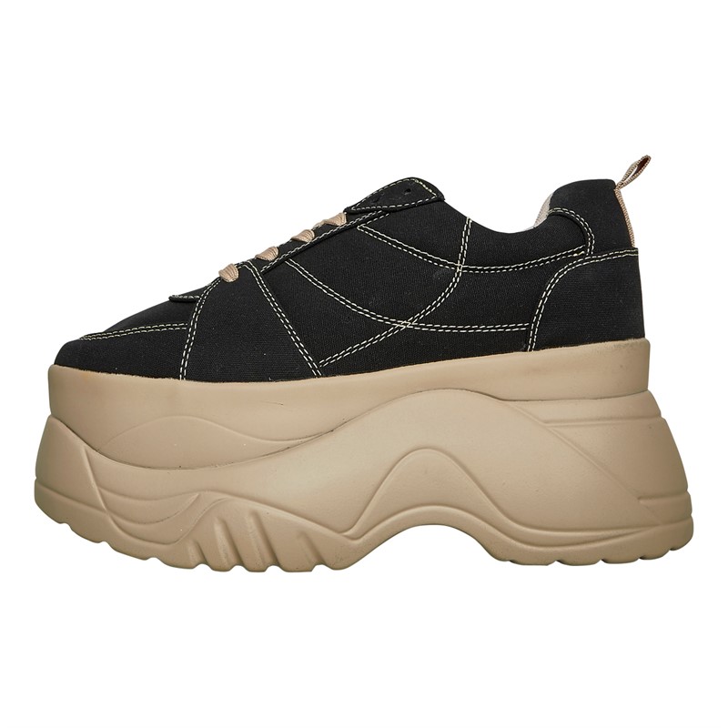 Buy ASOS DESIGN Womens Duke Canvas Chunky Trainers Black