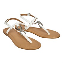 ASOS DESIGN Womens Fortune Hardware Flat Sandals White