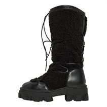 ASOS DESIGN Womens Casper Chunky Cold Weather Boots Black Borg