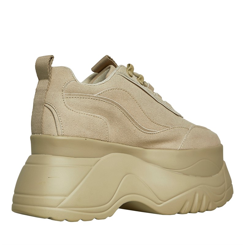 ASOS DESIGN Womens Devoid Chunky Platform Trainers Stone