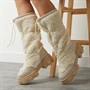 ASOS DESIGN Womens Casper Chunky Cold Weather Boots Beige Borg
