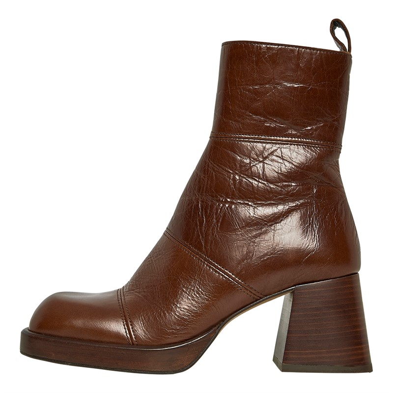 Platform booties brown best sale