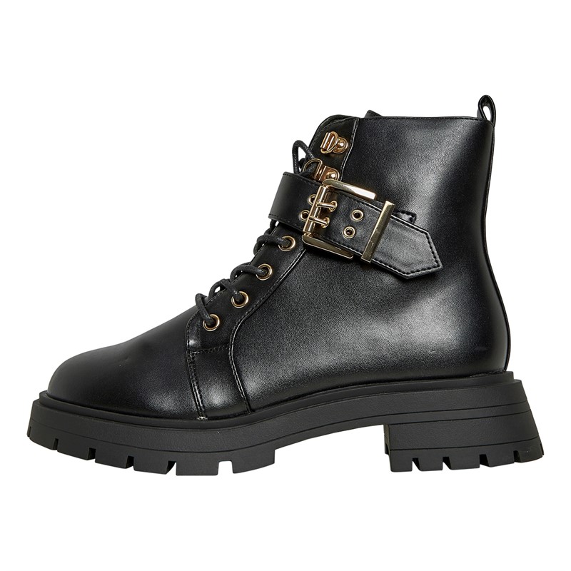 Buy ASOS DESIGN Womens April Lace Up Hiker Boots Black